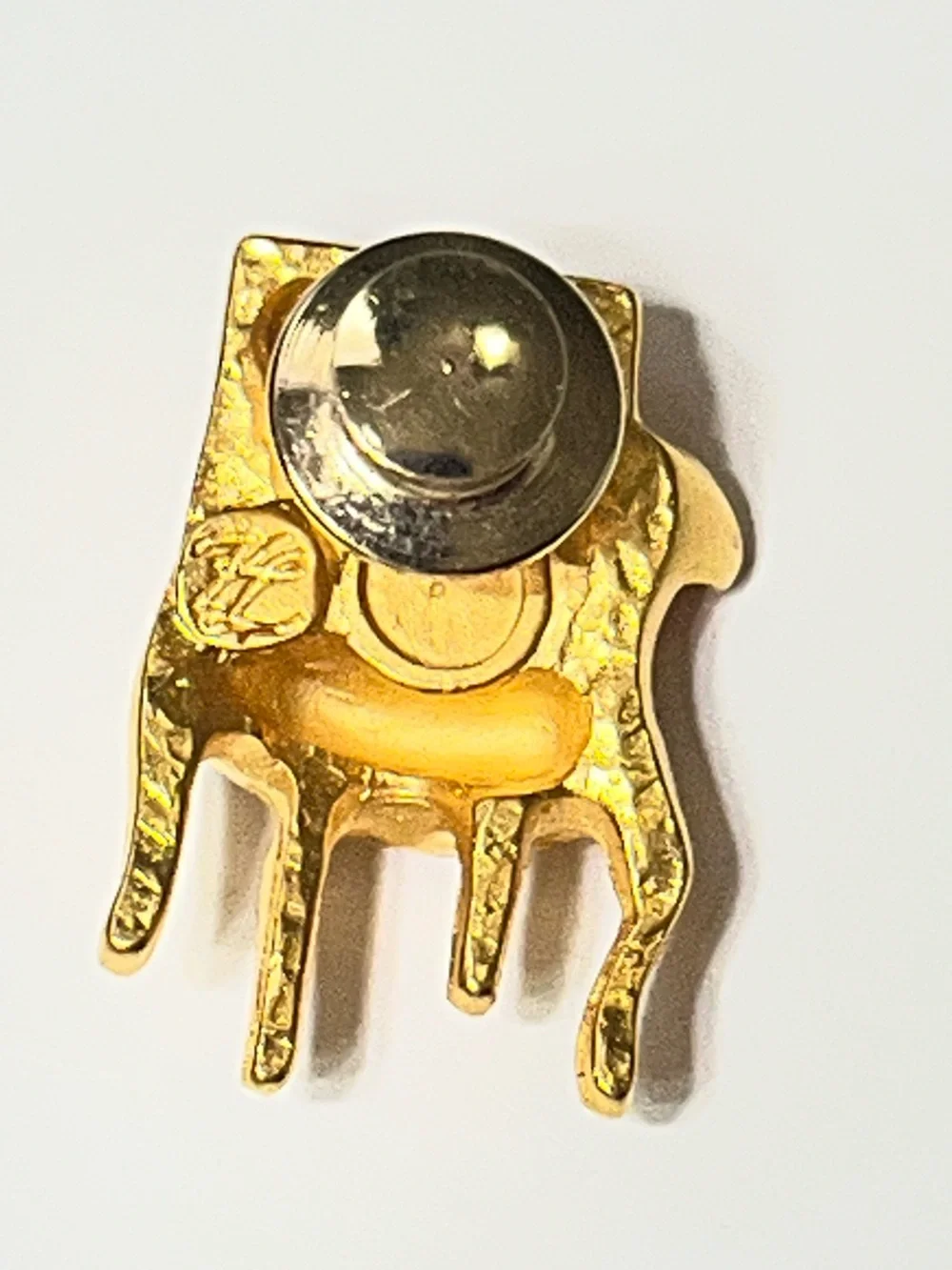 Vintage Karl Lagerfeld Gold-tone Louis XVI Chair Brooch signed